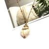 Natural Gold-Plated Conch Pendant Necklace - Colorful Shell & Clavicle Design