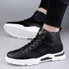 Stivali da uomo con rialzo nascosto in vera pelle alla caviglia 7 cm Scarpe per aumentare l'altezza invisibili Scarpe casual da uomo con rialzo interno