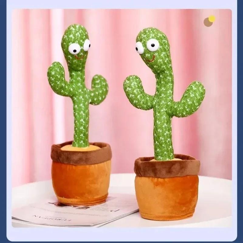 Cactus Magic Dancing Voice Replay Function LED Lights Sings Talks Dances Funny Interactive Plush Birthday Gift Hot Decoración