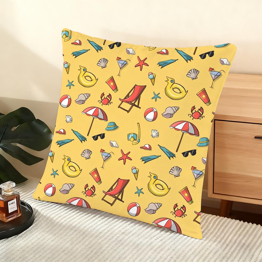 Beach Chair Cushion Cover Soft Short Plush Pillow Cover Smooth Cozy Texture Aesthetic Cushion Case Home Decor