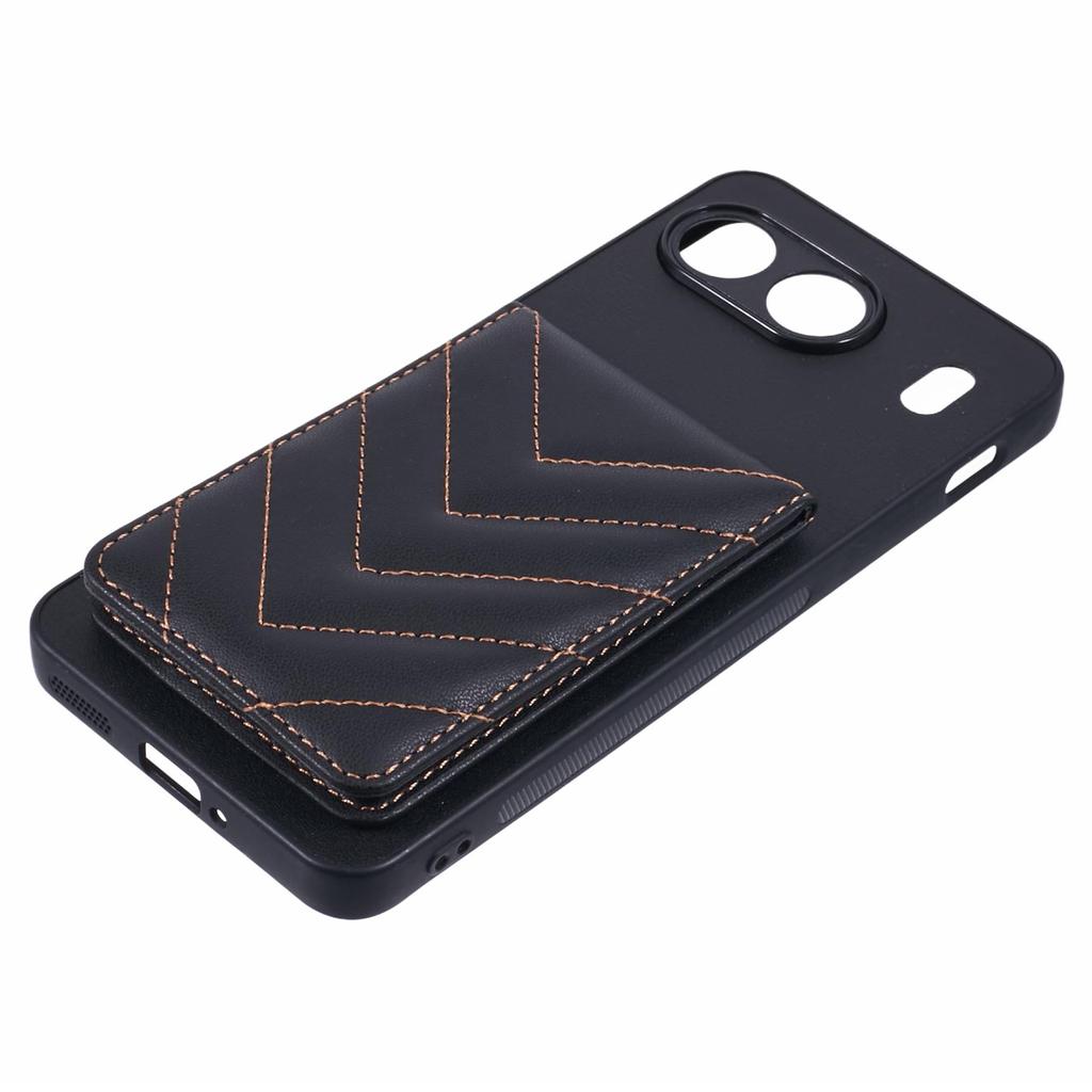 For OnePlus Nord 4 Phone Case Rhombus Adhesive Card Bag with Kickstand RFID Blocking