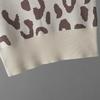 European Autumn Leopard Print Knit Wool Hooded Three-Piece Set for Women
