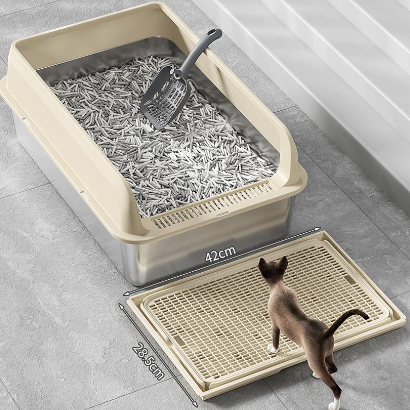 Extra Large Double Layer Cat Litter Mat Spliceable Litter Trapping Pad Washable Anti-Splash Filter Mat for Litter Box