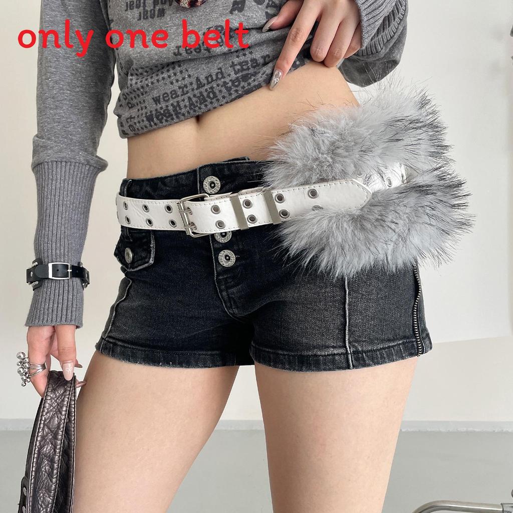 Vintage Punk Y2k Pu Leather Belt For Women With Metal Buckle For Casual Fashion