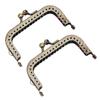 2 Stück DIY Taschengriff Grünbronze Quadratischer Geldbörsenrahmen Geprägter Metallhandtaschengriff (8,5 cm)