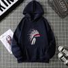 Real Shot Fashion Design Loose and Thin Hong Kong Style Printed Letters Hooded Sweater Fleece Top Hoodie