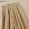 ZANZEA Women Classic Casual Solid Color Loose Wide Leg Pants
