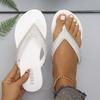 Été, Vacances, Dames, Tongs, Étincelantes, Strass, Plage, Pantoufles de mariage, Semelle épaisse, Talon compensé, Chaussures pour femmes