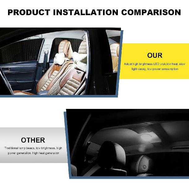 4 PCS LED Bulbs for Car, 31mm 36mm 42mm LED Bulbs Vehicle Interior Dome Map Trunk Lights, 6000K 400LM White Super Bright Festoon Light Replacement
