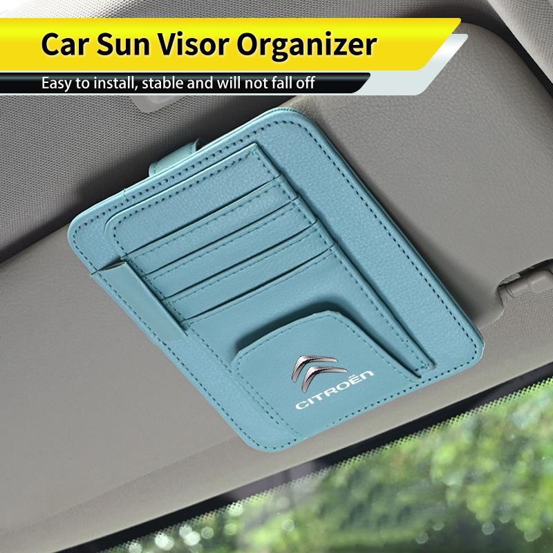 Car Sun Visor Card Holder Multifunctional For Citroen C4 C3 C5 C1 C2 Berlingo Celysee Cactus Picasso Aircross Saxo Grand