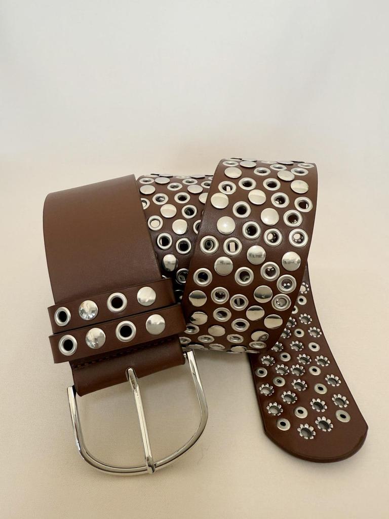 Y2K Punk Hip Hop Eyelet Rivet Waist Belt - Slimming, Versatile, One Size