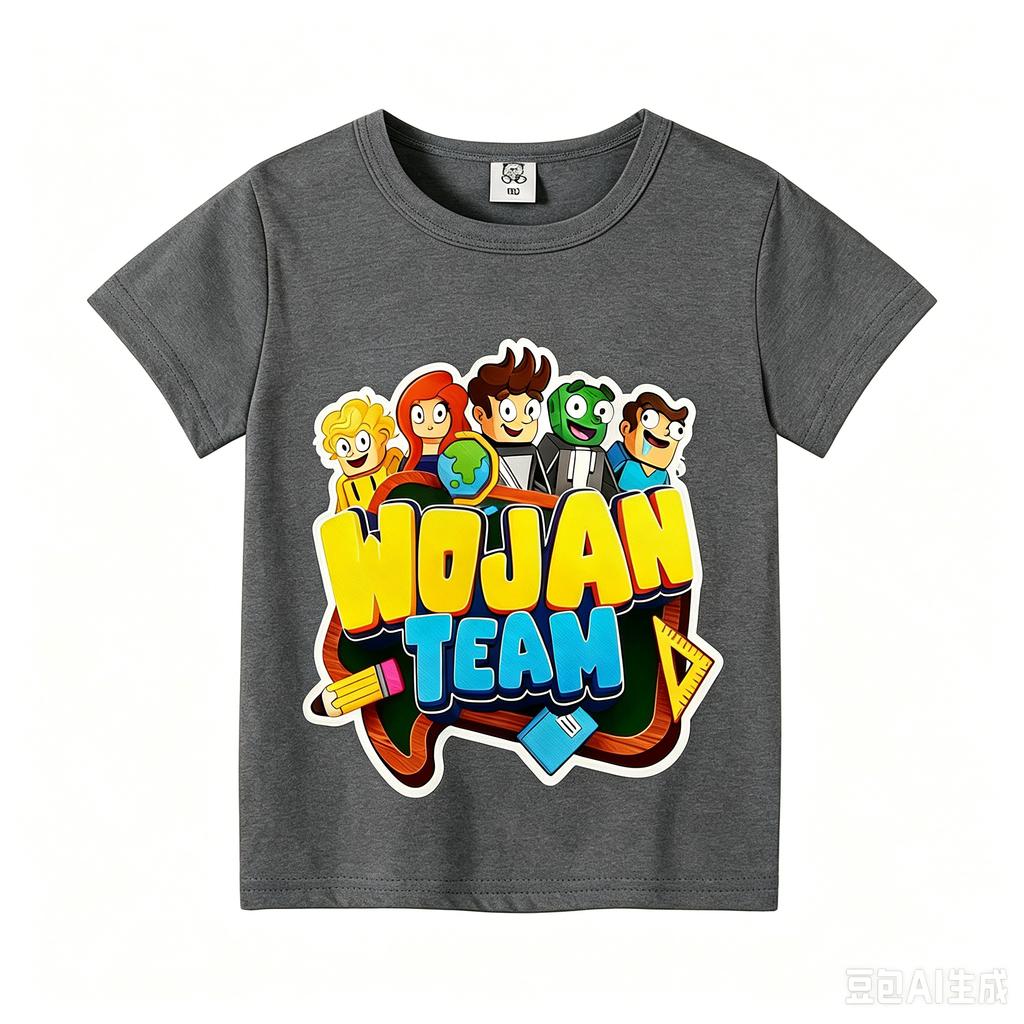 Wojans T-shirt s anime motivem, kulatý výstřih, dětské oblečení s krátkým rukávem, letní bavlněná trička, trička pro kluky a holky, dárek k narozeninám