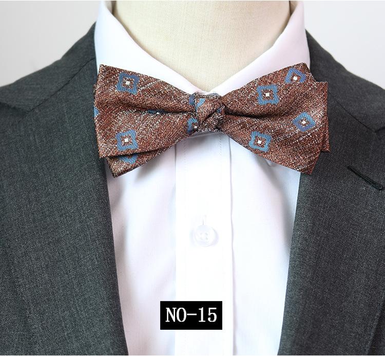 Pattern Bow Tie Men'S Banquet Business Wedding Groom Best Man Gentleman'S Dress Studio Burgundy Navy Bow