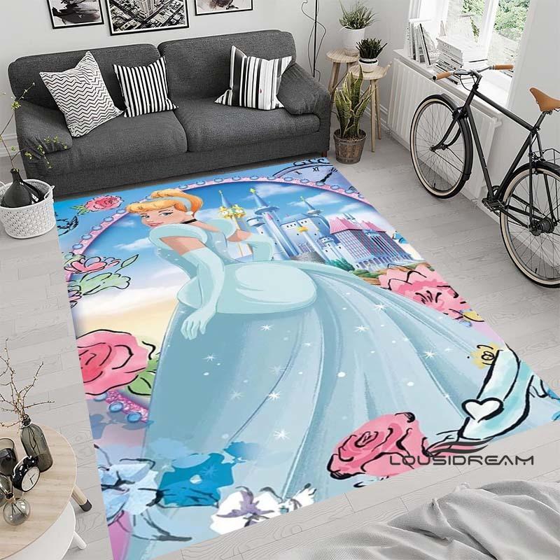 Tappeto con motivo fiabesco di Cenerentola, adatto per soggiorno, camera da letto, comodino, bagno, antiscivolo, adatto per bambina'