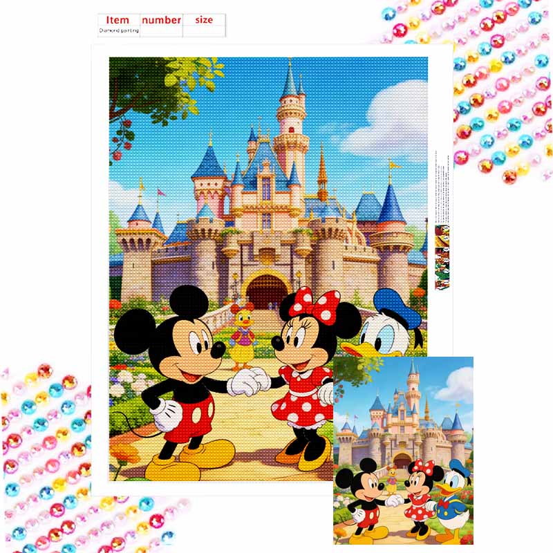 Disney diamond painting Mickey Mouse Minnie Mouse Donald Duck castle handmade diy mosaic art painting kit home decoration