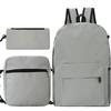 Backpack set, heat transfer student schoolbag, Oxford cloth backpack + shoulder bag + pencil case three-piece set