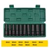 Geevorks 1/2Inch Drive Hex Impact Socket Set 10-Piece Deep Socket Metric Sizes 8-19mm CR-V Material with Storage Box