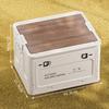 Foldable Outdoor Camping Storage Box with Wooden Lid