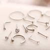22pcs/set U Shaped Fake Piercing Nose Ring Stainless Steel Hoops Septum Rings Jewelry