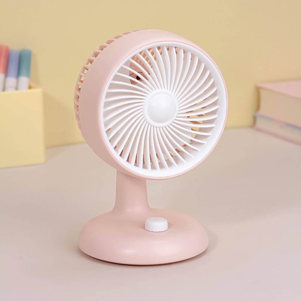 USB Rechargeable Adjustable Cartoon Desktop Fan with Logo Support Desktop Small Fan