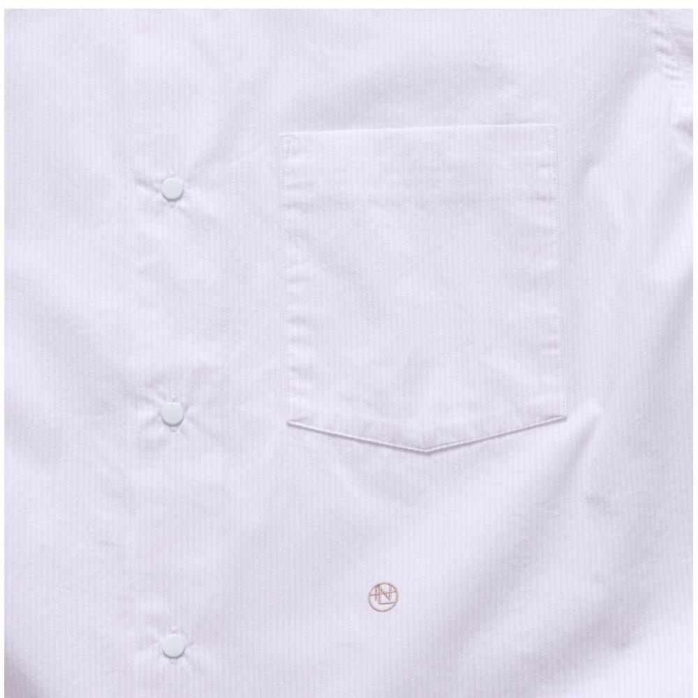 Nanamica Regular Collar Stripe Wind Unisex Shirt Sugf362e