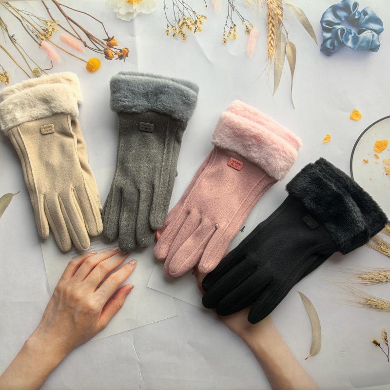 Women's Winter Cycling Gloves: Thick, Warm, Cute, Windproof, Touchscreen-Sensitive, Plus Velvet for Cold Protection