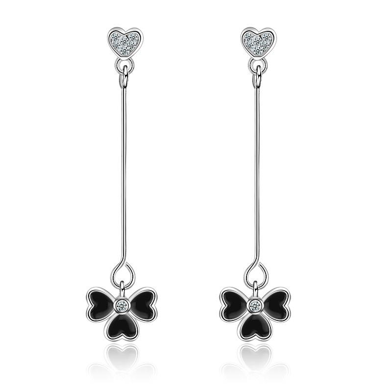 925 Sterling Silver Earrings for Women Original Charm Double Hoop Earrings Pave CZ Fine Engagement Anniversary Jewelry E557