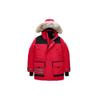 Down Jackets Men's Red Hooded Moderate Parka Down Jacket 9513M-11