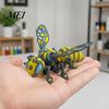 Collectible Bee Figure 3D Printed Mechanical Figurine, Hornet Ornament with Movable Joints, Articulated Wasp Desktop Model Fidget Toy, Insect