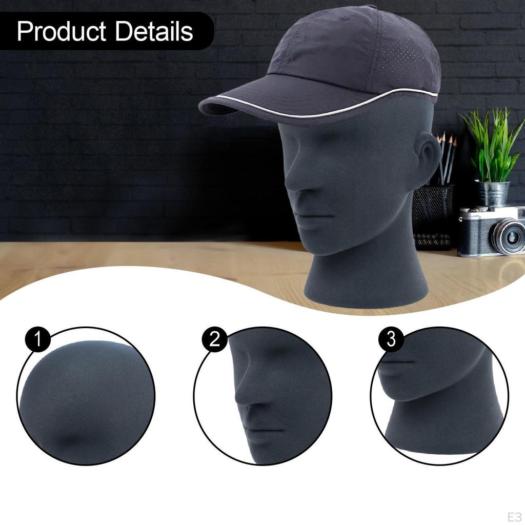Mannequin Head Stand Holder Multifunctional Manikin Hat Display for Home Barber Shop Retail