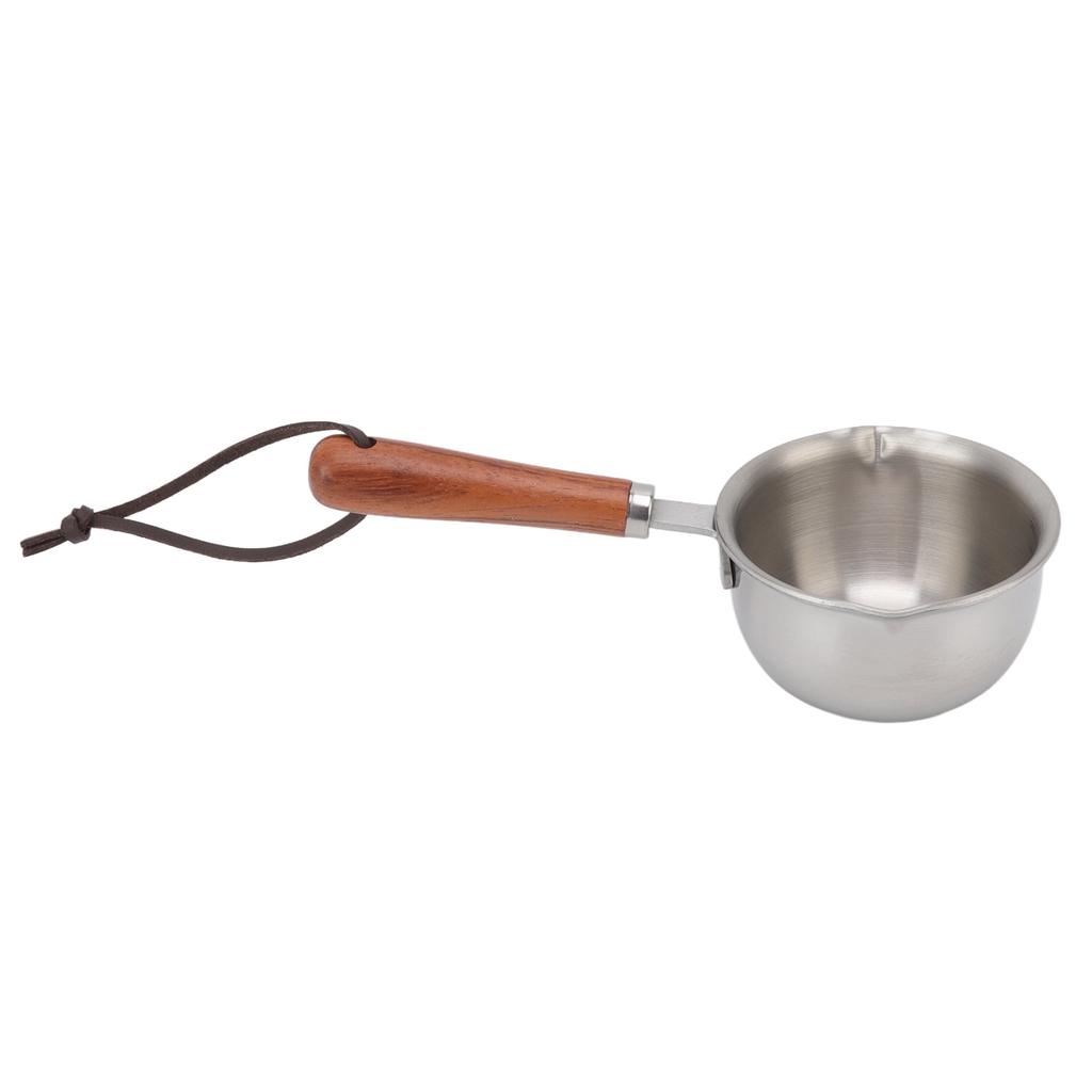 Mini Butter Warmer Pan Stainless Steel Quick Oil Warmer Pot Deepen Bottom Small Milk Pot S 165x42x45mm 6.5x1.7x1.8in