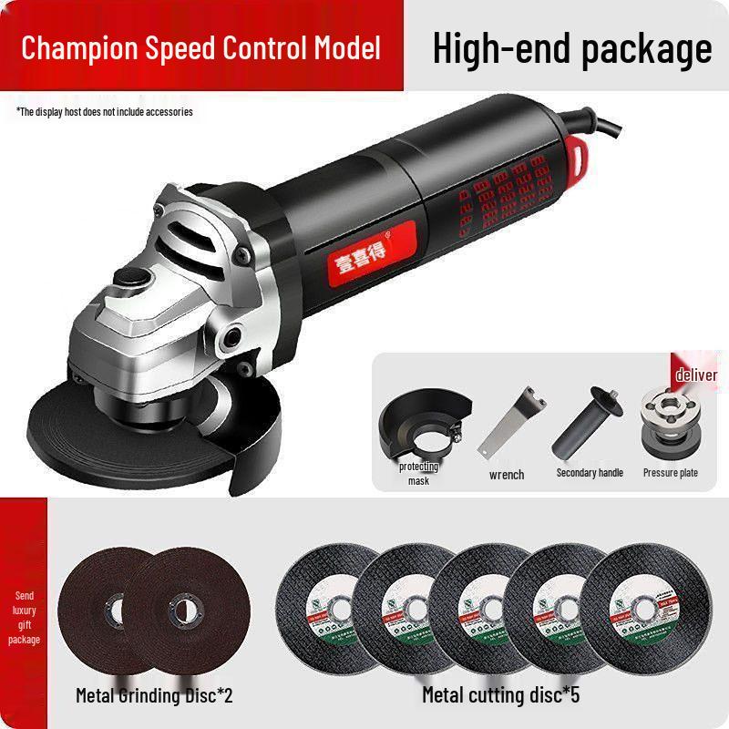 Polizor unghiular multifuncțional de mare putere pentru lustruire, tăiere, îndepărtarea ruginii și șlefuire de uz casnic.