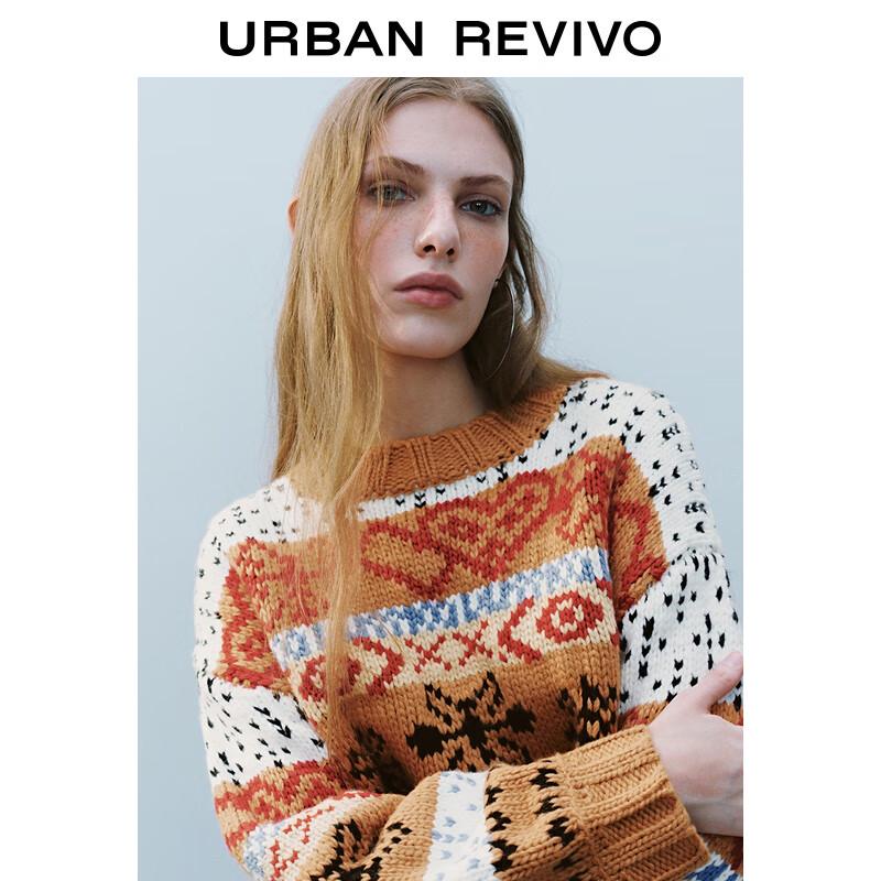 UR 2025 Spring Women's Retro Fair Isle Knit Sweater