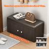 Shoe Changing Stool with PU Leather Multi-layer Shoe Storage Shoe Cabinet Shoes Storage Rack Home Entrance Door Long Bench