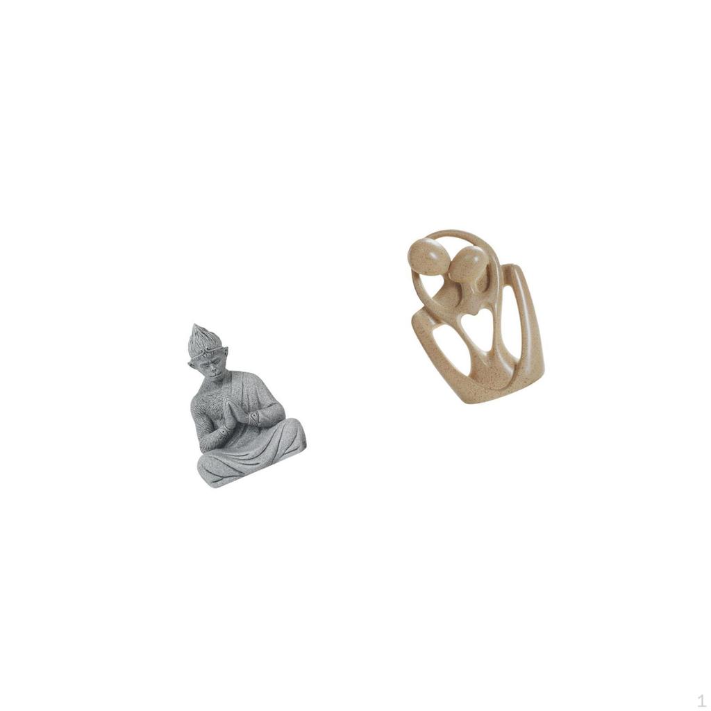 Monkey Buddha Abstract Couple Statue Figurine Creative Resin Sculpture Collectible Miniature for