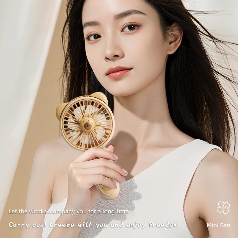 Cute Cartoon Capybara Portable Mini Pocket Cooling Fan  Detachable Dock Handheld Fan Outdoor Usb Charging Small Fan Gifts