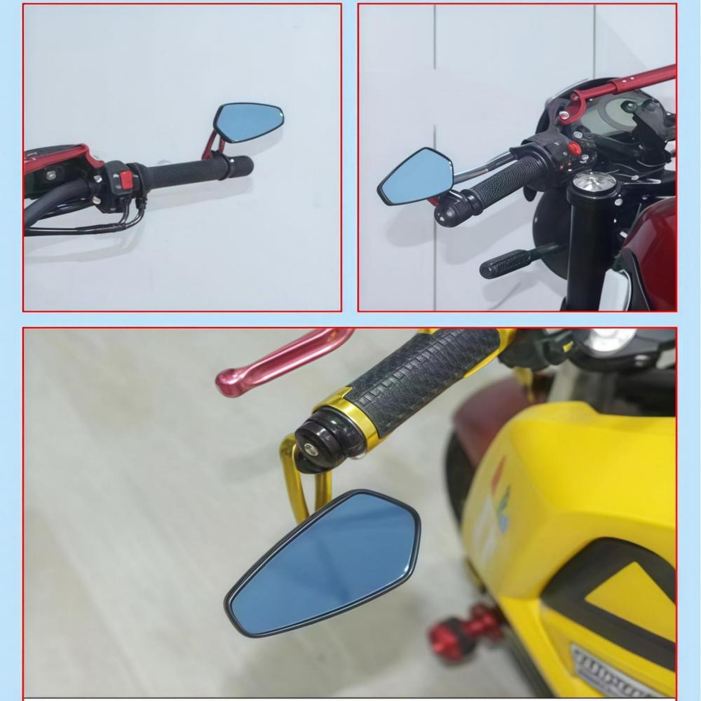Universal Motorcycle Rearview Mirror Carbon Fiber Pattern Handlebar Mirror Modified Inverted Rear Mirror Motorbike Accessories