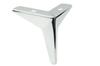 Star Furniture Leg, Silver Chrome, Height 13 Cm