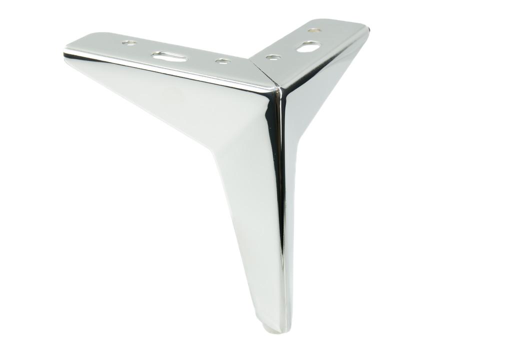 Star Furniture Leg, Silver Chrome, Height 13 Cm