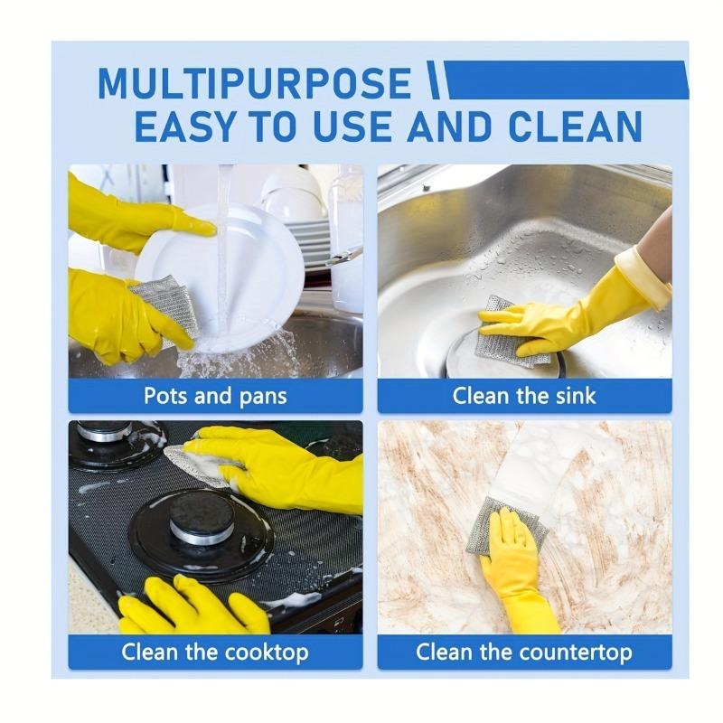 Magic Cleaning Cloth Thickened Double -sided Metal Steel Wire Rags Kitchen Dish Pot Washdishing Cloths Towel Clean Tools