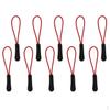 10Pcs Reflective Zip Tags Cord Pulls Zipper Extension Red