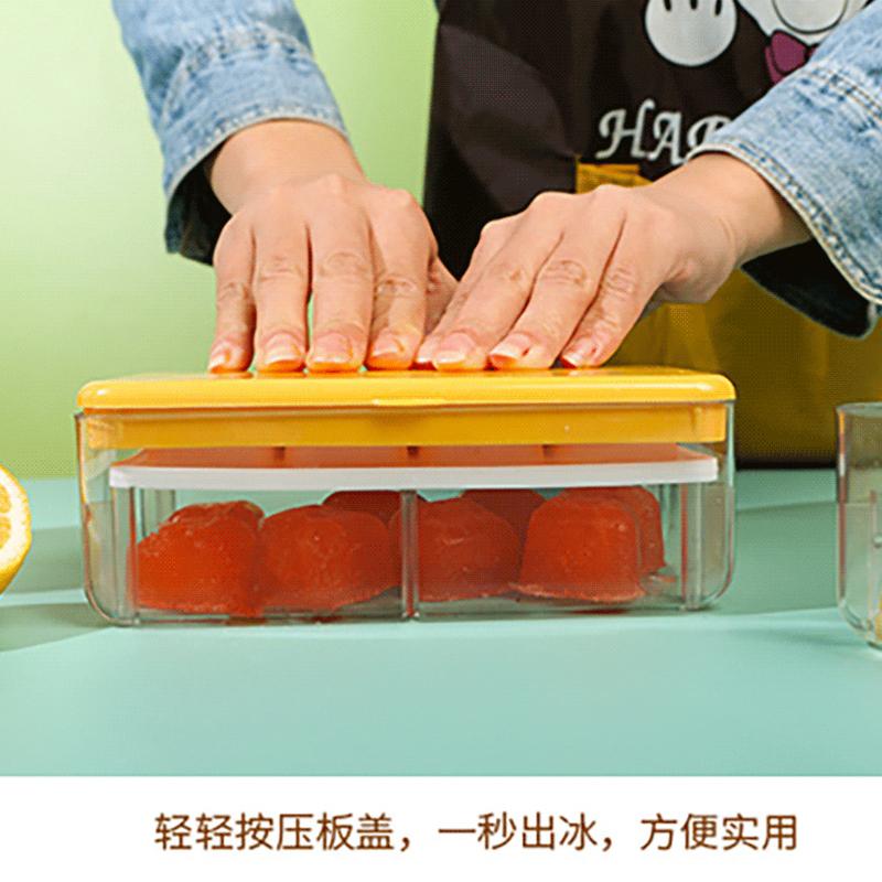 Press-down Ice Cube Tray For Home Refrigerators Kitchen Ice Storage Box With Lid Ice Maker Mold