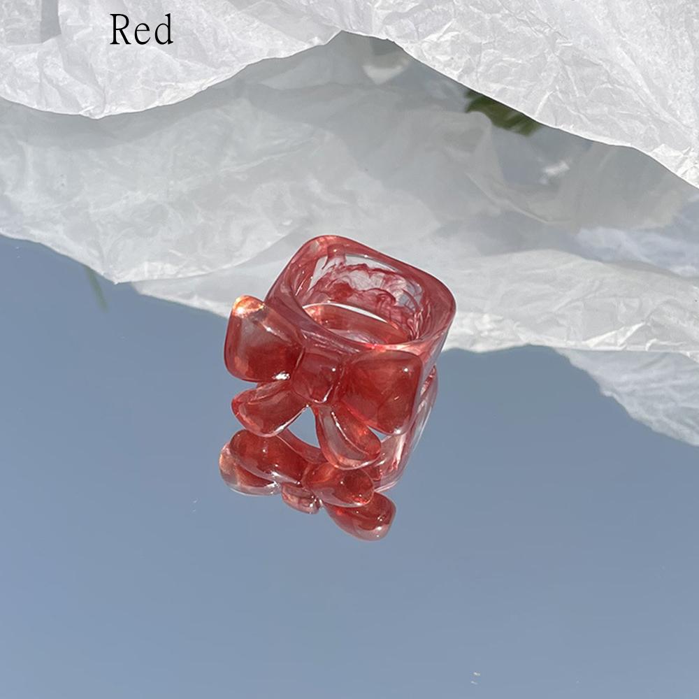 

Новые модные аксессуары DIY ювелирные изделия бант кольцо смола красный