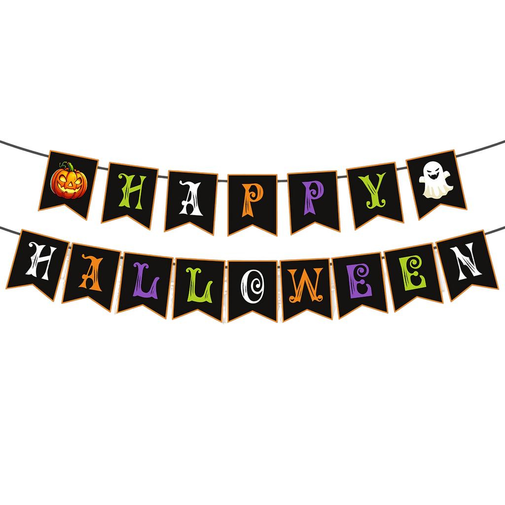Halloween Party Decoration HAPPY HALLOWEEN Pumpkin Flag