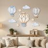 9PCS/SET Cartoon Hot Air Balloon Wall Decor Watercolor Nursery Wall Art Sticker  Kids Nursery