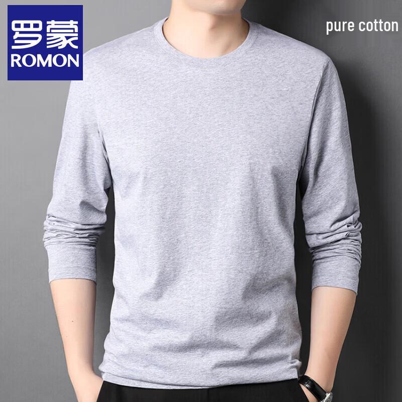 Romon Men's Xinjiang Pure Cotton Long-Sleeve T-Shirt