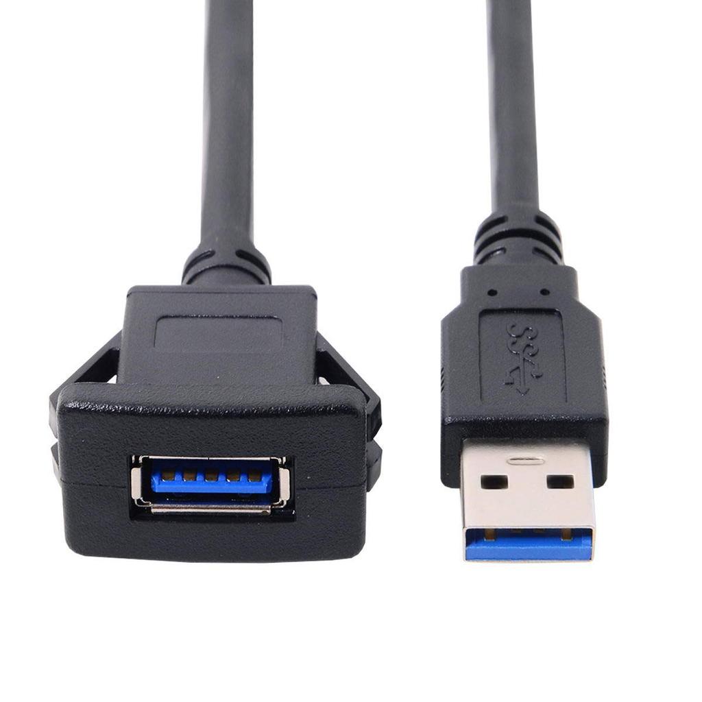 cablecc 1m wasserdichtes USB 3.0-Verlängerungskabel mit Latch-Montage für das Armaturenbrett (Einzelner USB 3.0)