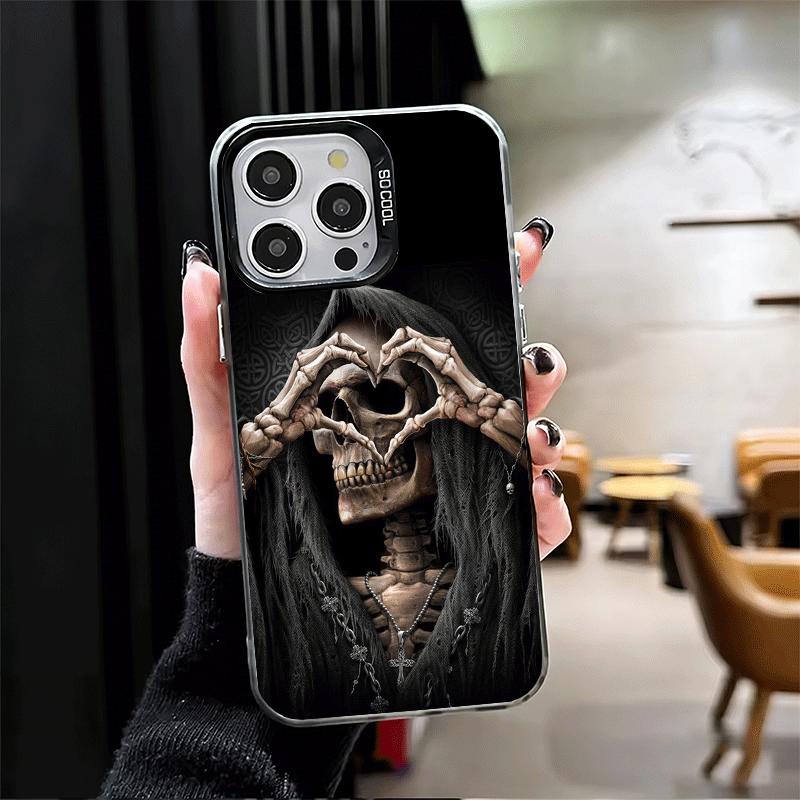 Grim Reaper Skeleton Funny Style Soft Phone Case for iPhone 15 16 17 Pro Max 17Air 16E 14 Plus 13 12 Mini Shockproof Cover Back
