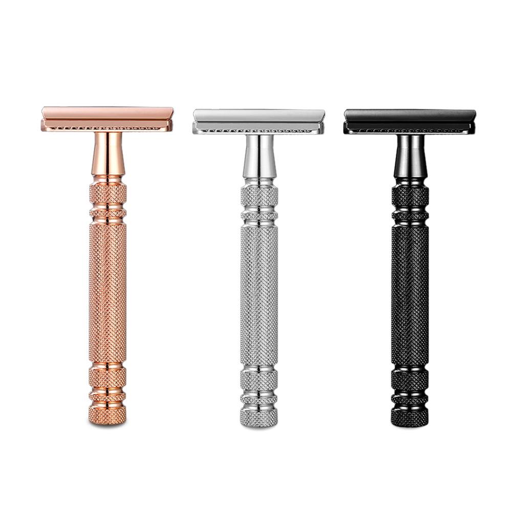 Platinum Double-Sided Safety Razor for Home Shaving