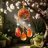 Kristall-Achat-Platte Autoanhänger Sonnenfänger Windspiel Hängendes Ornament für Heimdekoration für Hochzeit oder Valentinstag